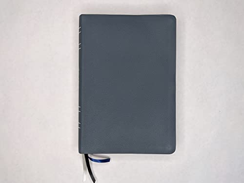 NBLA Biblia de Estudio MacArthur, Piel Genuina, Azul Pizarra, Interior a dos colores