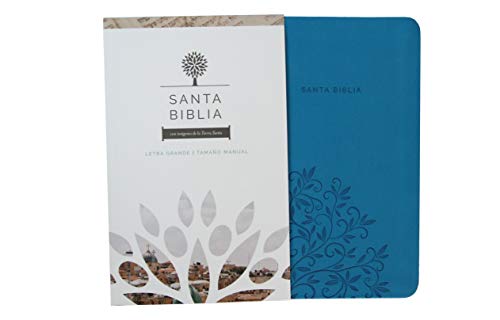Biblia Reina Valera 1960 letra grande. Símil piel azul, tamaño manual