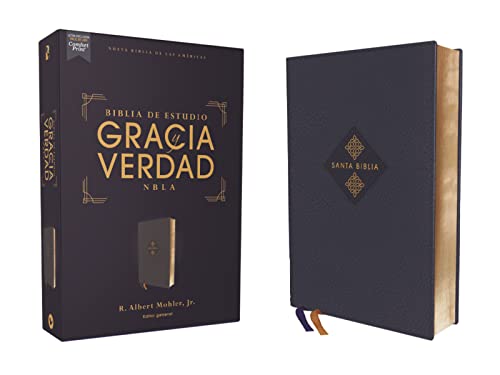 Nbla Biblia de Estudio Gracia y Verdad, Leathesoft, Azul Marino, Interior a dos Colores