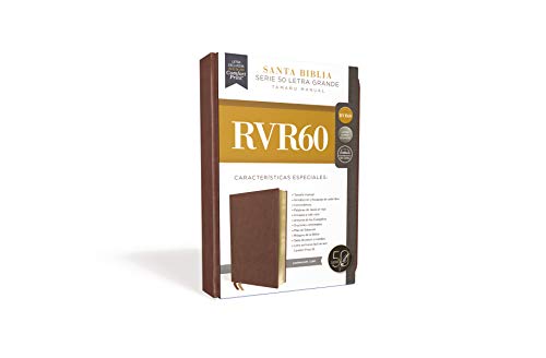 Rvr60 Santa Biblia Serie 50 Letra Grande, Tamaño Manual, Leathersoft, Café