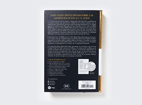 RVR, Biblia Reflexiones de C. S. Lewis, Interior a dos colores, Tapa dura, Negro, Comfort Print