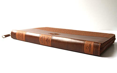 Biblia Reina Valera 1960 letra grande. Símil piel canela con cremallera