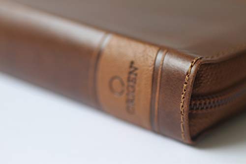 Biblia Reina Valera 1960 letra grande. Símil piel canela con cremallera