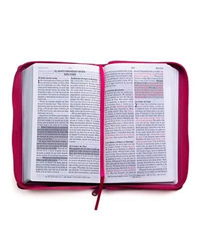 Santa Biblia de Promesas Reina Valera 1960 / Tamaño Manual / Letra Grande / Piel Especial Con Cierre / Fucsia // Spanish Promise Bible Rv60 / Handy ... Print / Leathersoft with Zipper / Fuchsia