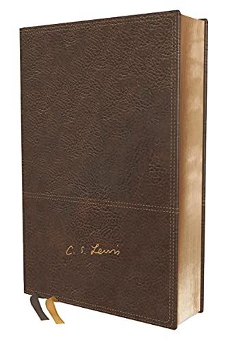 Reina Valera Revisada Biblia Reflexiones de C. S. Lewis, Leathersoft, Café, Interior a DOS Colores