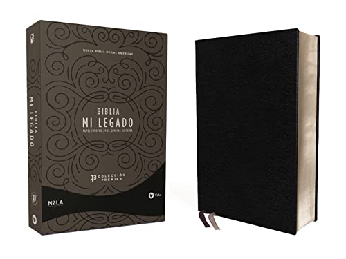 NBLA, Santa Biblia, Mi Legado, Una columna, Piel de cabra, Negro, Colección Premier, Palabras de Jesús en Rojo, Comfort Print