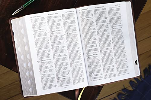 NIV, Thompson Chain-Reference Bible, Leathersoft, Brown, Red Letter, Thumb Indexed, Comfort Print