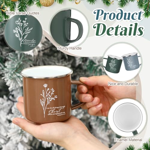▶ 20 tazas de café cristianas a granel de 12 onzas con versículo bíblico esmaltado, citas religiosas, regalos de agradecimiento a los empleados, para mujeres, hombres, compañeros de trabajo