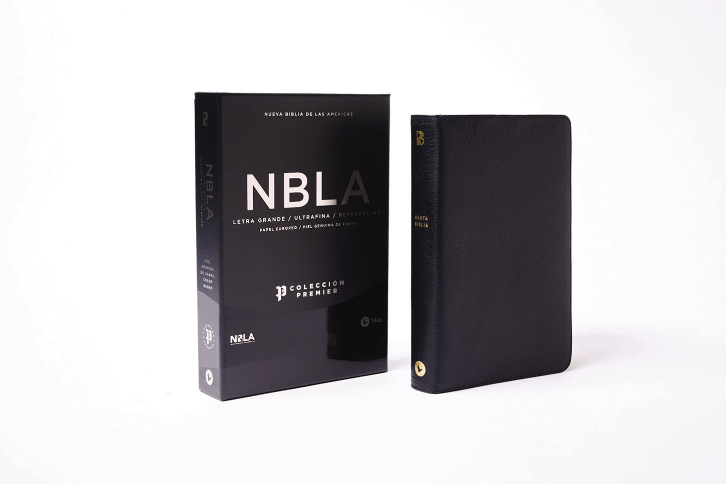Nbla Biblia Ultrafina, Colección Premier, Negro Cubierta de piel – Texto grande