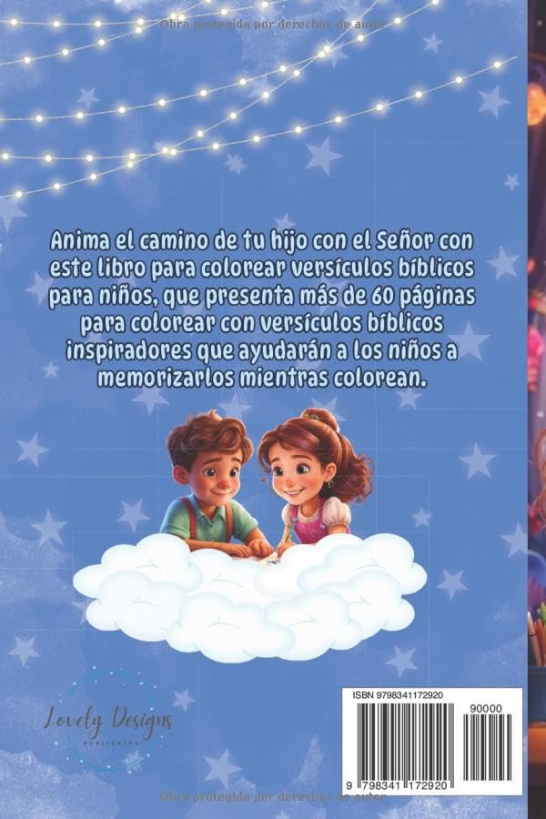 VERSÍCULOS DE LA BIBLIA: LIBRO PARA COLOREAR PARA NIÑOS: Con más de 60 versículos memorables de la Biblia (Spanish Edition)