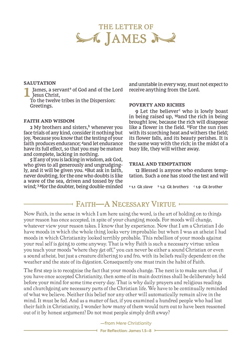 NRSV, The C. S. Lewis Bible, Leathersoft, Brown, Comfort Print: For Reading, Reflection, and Inspiration