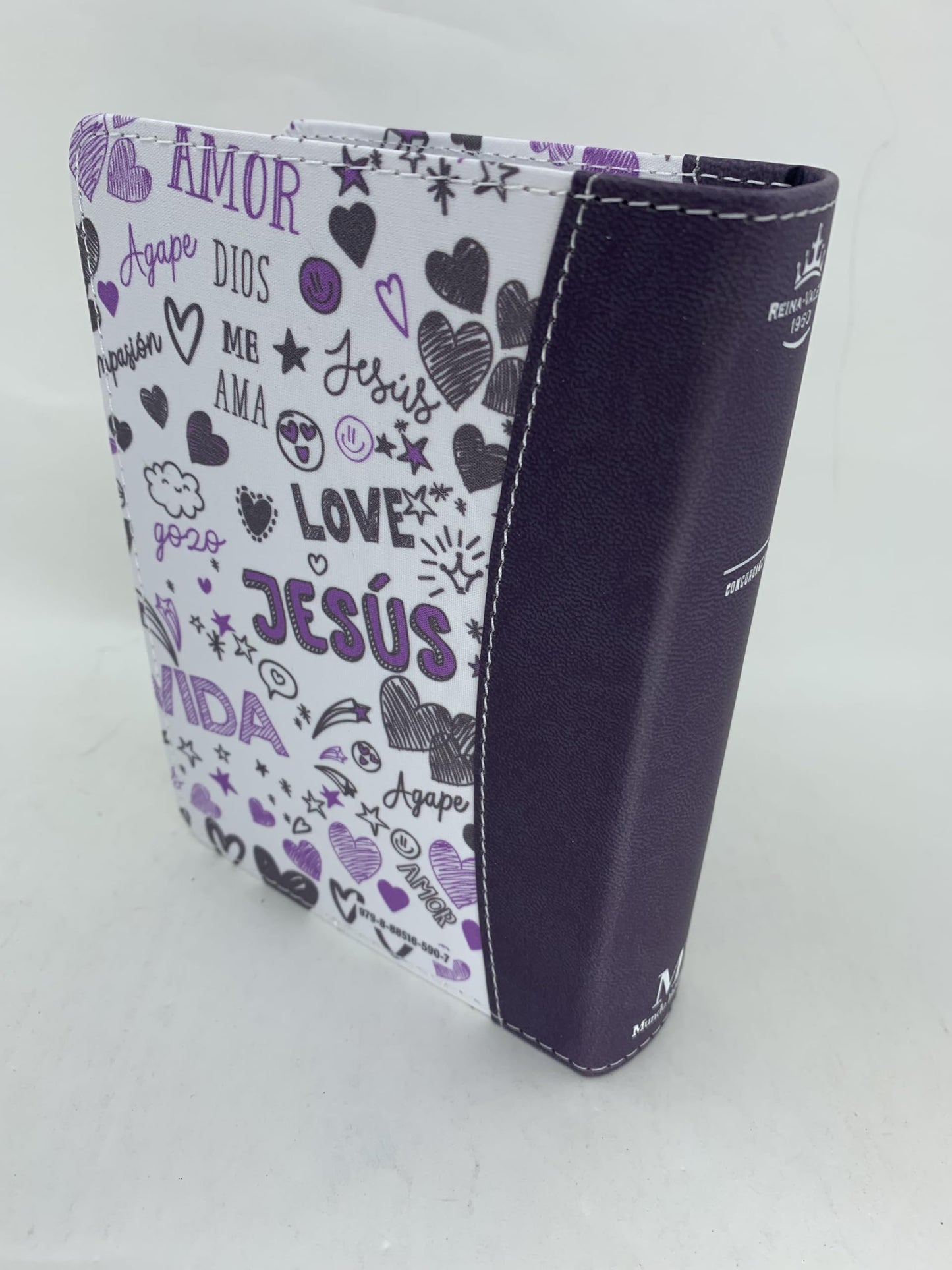 BIBLIA PARA JOVENES TAMAÑO BOLSILLO RV1960 PIEL IMITACION INDICE LILA PALABRAS DEVIDA AMOR 8.5 PUNTOS