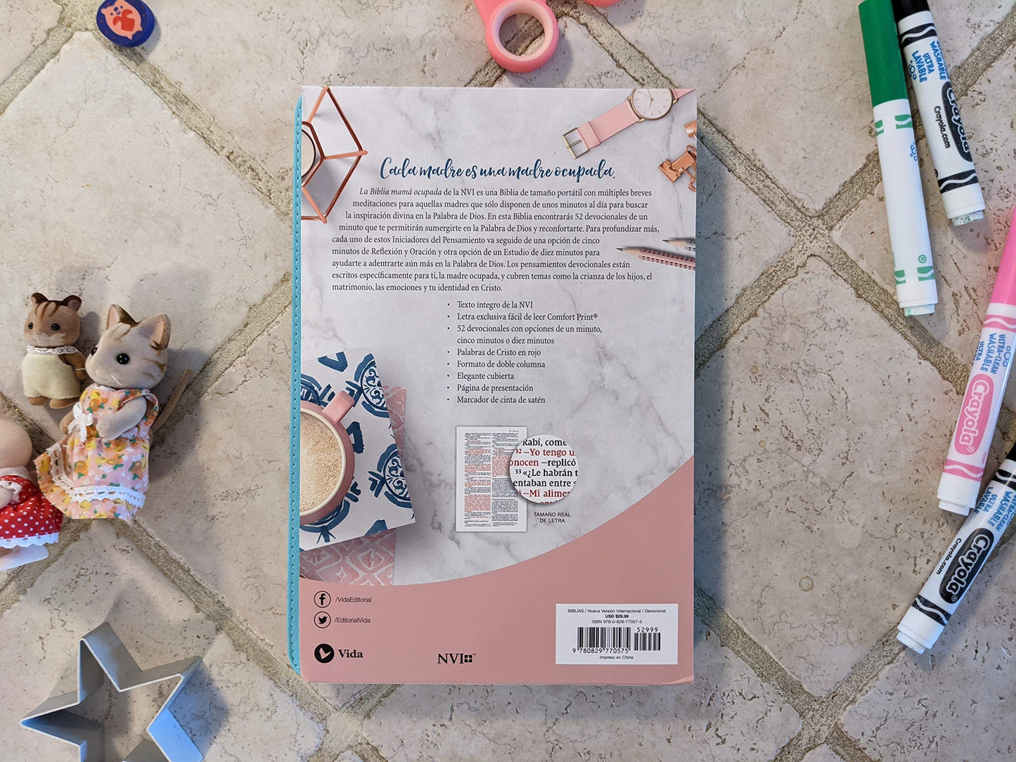 ▶ NVI Biblia de la Mamá Ocupada, Leathersoft, Truquesa, Edición Letra Roja: Inspiración Diaria Aun Cuando Solo Tienes Un Minuto
