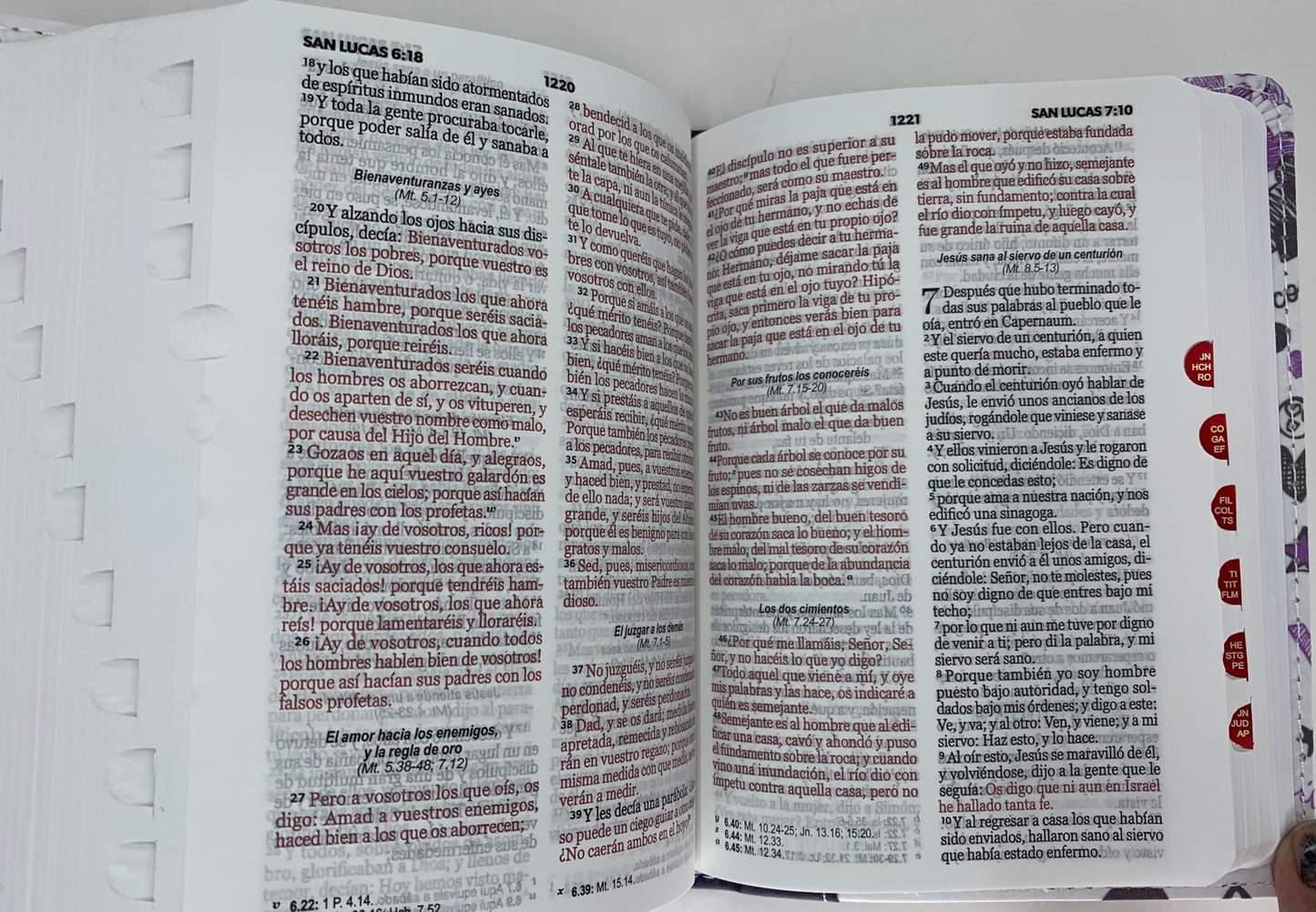 BIBLIA PARA JOVENES TAMAÑO BOLSILLO RV1960 PIEL IMITACION INDICE LILA PALABRAS DEVIDA AMOR 8.5 PUNTOS