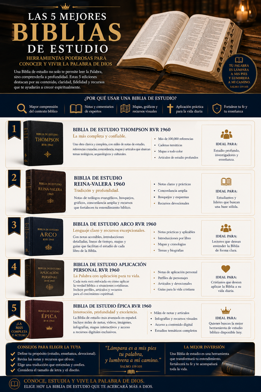 Las 5 Mejores Biblias de Estudio. la 5ta. es Épica. VIVEO