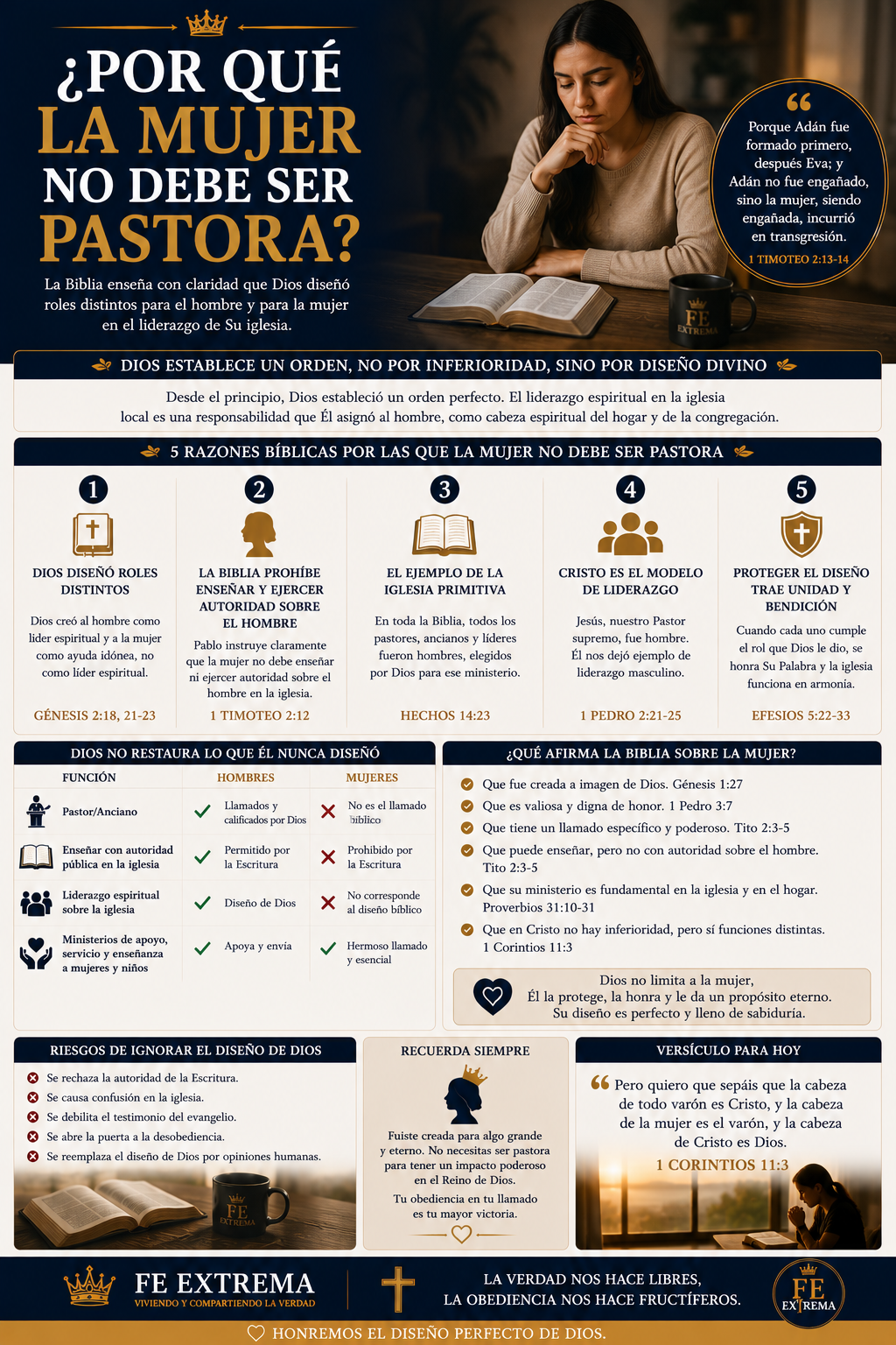 ¿Por qué la mujer no debe ser pastora? VIDEO
