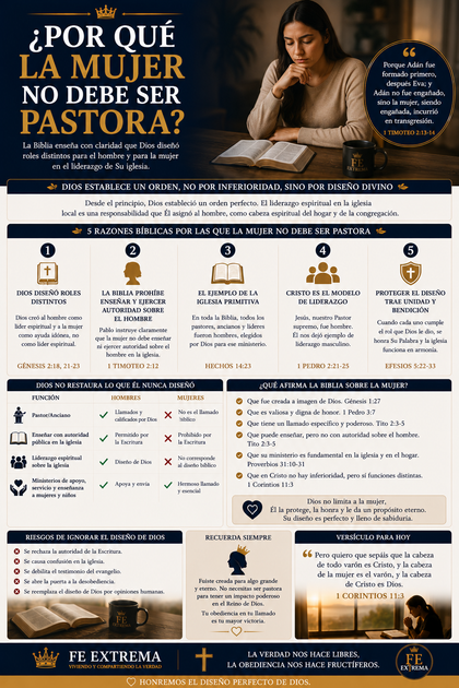 📔¿Por qué la mujer no debe ser pastora?