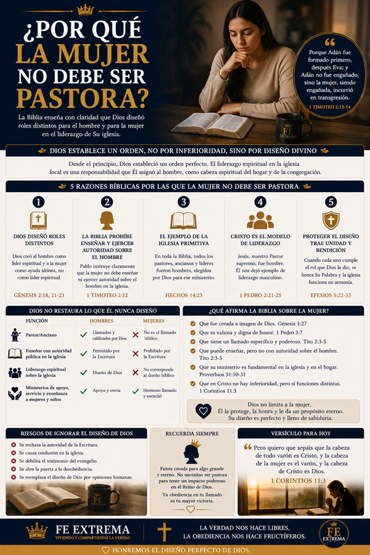 ¿Por qué la mujer no debe ser pastora? VIDEO