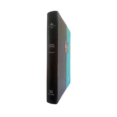 BIBLIA RVR1960 IMITACION PIEL LETRA GIGANTE CABALLERO CON CIERRE NEGRO /TURQUESA CON INDICE