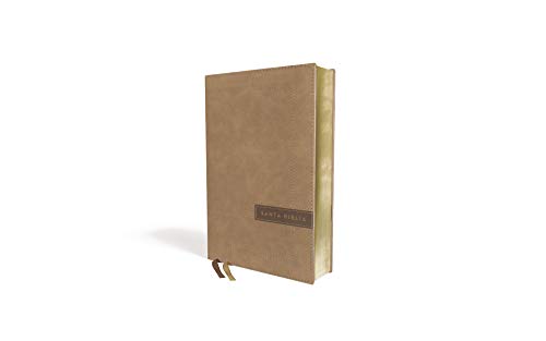 Nbla Santa Biblia Ultrafina, Letra Grande, Tamaño Manual, Leathersoft, Beige, Edición Letra Roja, Imitación piel.