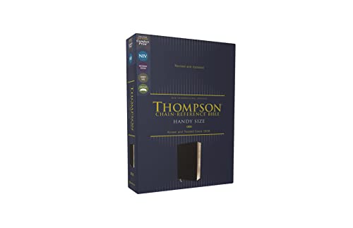 NIV, Thompson Chain-Reference Bible, Handy Size, European Bonded Leather, Black, Red Letter, Comfort Print