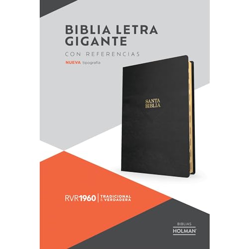 RVR 1960 Biblia letra gigante, negro piel fabricada con índice (Edición 2023): Santa Biblia