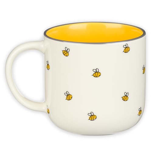 ▶  Taza grande de cerámica para café y té para mujer: las palabras amables son como el versículo bíblico inspirador, no tóxico/sin plomo, apto para microondas y lavaplatos, taza de