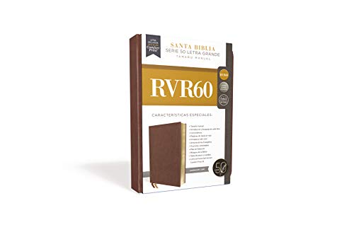 Rvr60 Santa Biblia Serie 50 Letra Grande, Tamaño Manual, Leathersoft, Café