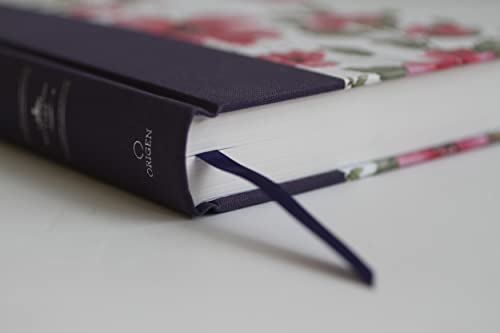 Biblia RVR 1960 letra grande, tela azul con flores tamaño manual (Tapa dura)