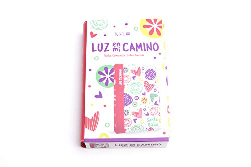 NVI Biblia Luz en mi camino corazones, multicolor símil piel