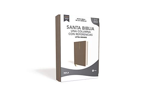 Biblia Nbla, Una Columna Con Referencias, Letra Grande, Tapa Dura/Tela, Gris, Edición Letra Roja