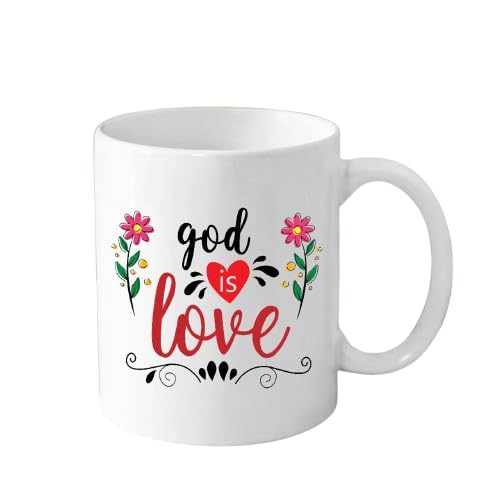 ▶ Taza de café cristiana inspiradora, regalo de fe religiosa para hombres y mujeres, taza de cerámica temática de las Escrituras con diseño floral, 11 onzas, color blanco