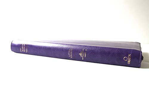 Biblia Reina Valera 1960 letra grande. Símil piel morado con cremallera