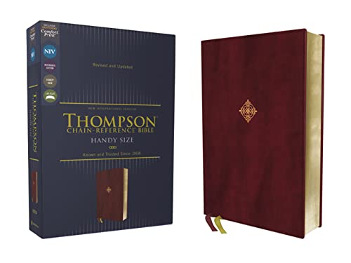 NIV, Thompson Chain-Reference Bible, Handy Size, Leathersoft, Burgundy, Red Letter, Comfort Print