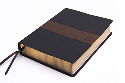 RVR 1960 Biblia de estudio Spurgeon, negro/marrón símil piel