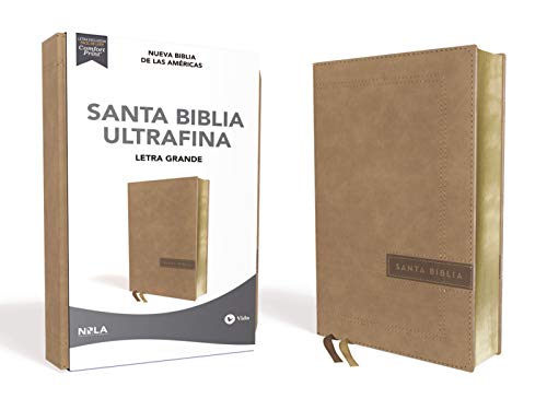 Nbla Santa Biblia Ultrafina, Letra Grande, Tamaño Manual, Leathersoft, Beige, Edición Letra Roja, Imitación piel.