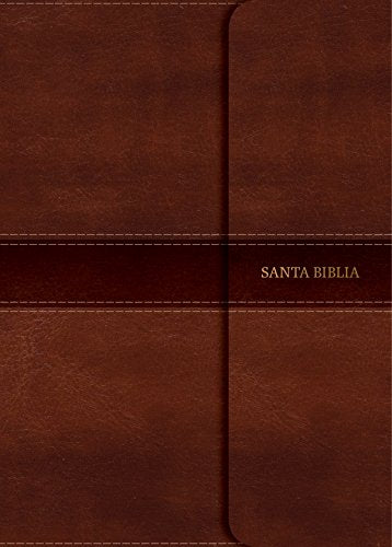 NVI Biblia letra grande tamaño manual, marrón símil piel con índice y solapa con imán