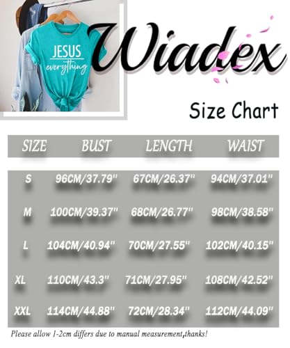 ▶ Camisetas con estampado de Jesús para mujer, con versículo bíblico, con citas religiosas, manga corta, con texto en inglés "Jesús y devoto", Verde menta-evertything, Small
