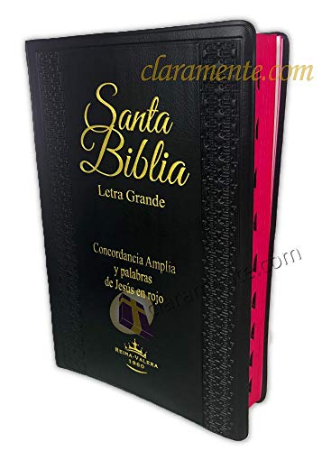 Biblia Letra Grande Concordancia Amplia RV1960, manual tapa vinilo, negro con indice