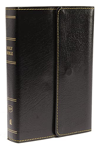 KJV, Reference Bible, Compact, Large Print, Snapflap Leather-Look, Black, Red Letter, Comfort Print: Holy Bible, King James Version