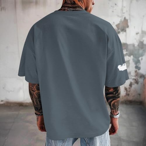 ▶ Camisas de fe cristiana de Jesús para hombres, religiosos, versículo bíblico, camisa inspiradora de gran tamaño, camisetas gráficas, Gris-oscuro, X-Large