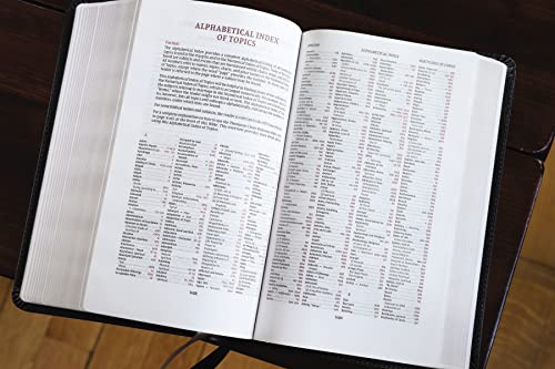 NIV, Thompson Chain-Reference Bible, Handy Size, European Bonded Leather, Black, Red Letter, Comfort Print