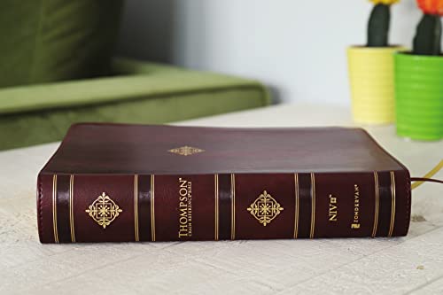 NIV, Thompson Chain-Reference Bible, Handy Size, Leathersoft, Burgundy, Red Letter, Comfort Print