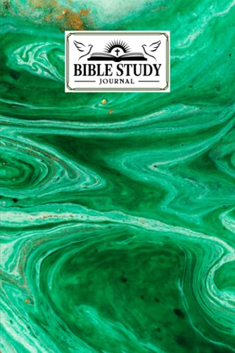 Bible Study Journal: Bible Study Journal Marbled Green Cover, SOAP Sermon Notes Journal | Design by Astrid Bode | 120 Pages, Size 6" x 9"