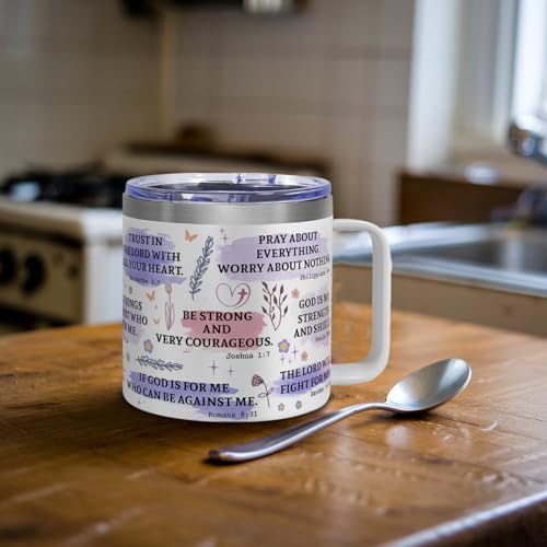 ▶ Vaso con texto en inglés "I Am A Child Of God", taza cristiana de viaje con versículo bíblico, regalo inspirador de cumpleaños, bautismo o fe católica para mujeres.