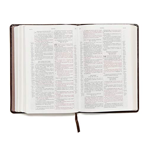 RVR 1960 Biblia de Estudio Scofield Tamano Personal, chocolate oscuro símil piel