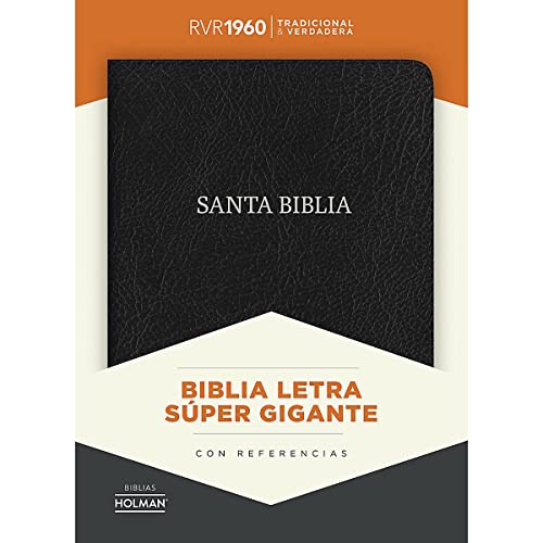 Biblia Reina Valera 1960 Letra Súper Gigante, negro, piel fabricada con índice