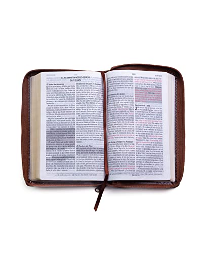 Santa Biblia de Promesas Reina Valera 1960 / Tamaño Manual / Letra Grande / Piel Especial Con Cierre / Café // Spanish Promise Bible Rv60 / Handy Size / Large Print / Leathersoft with Zipper / Brown