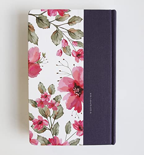 Biblia RVR 1960 letra grande, tela azul con flores tamaño manual (Tapa dura)