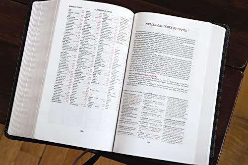 NIV, Thompson Chain-Reference Bible, Handy Size, European Bonded Leather, Black, Red Letter, Comfort Print